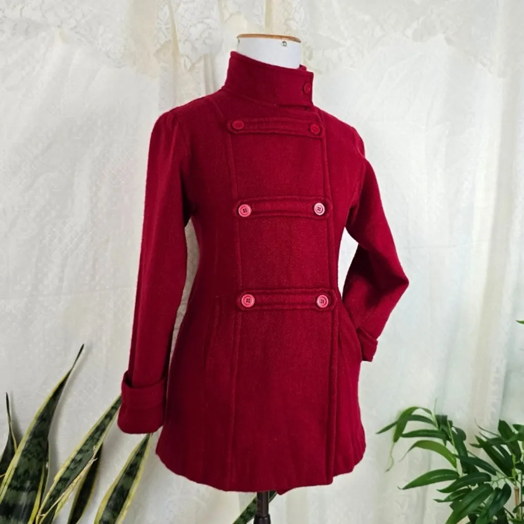 Casaco vermelho lã