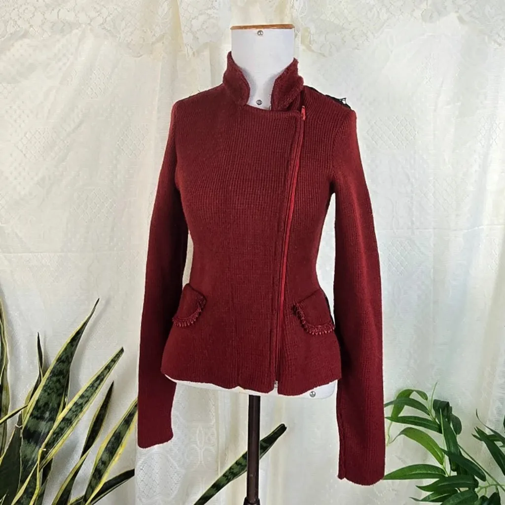 Casaco vermelho tricot