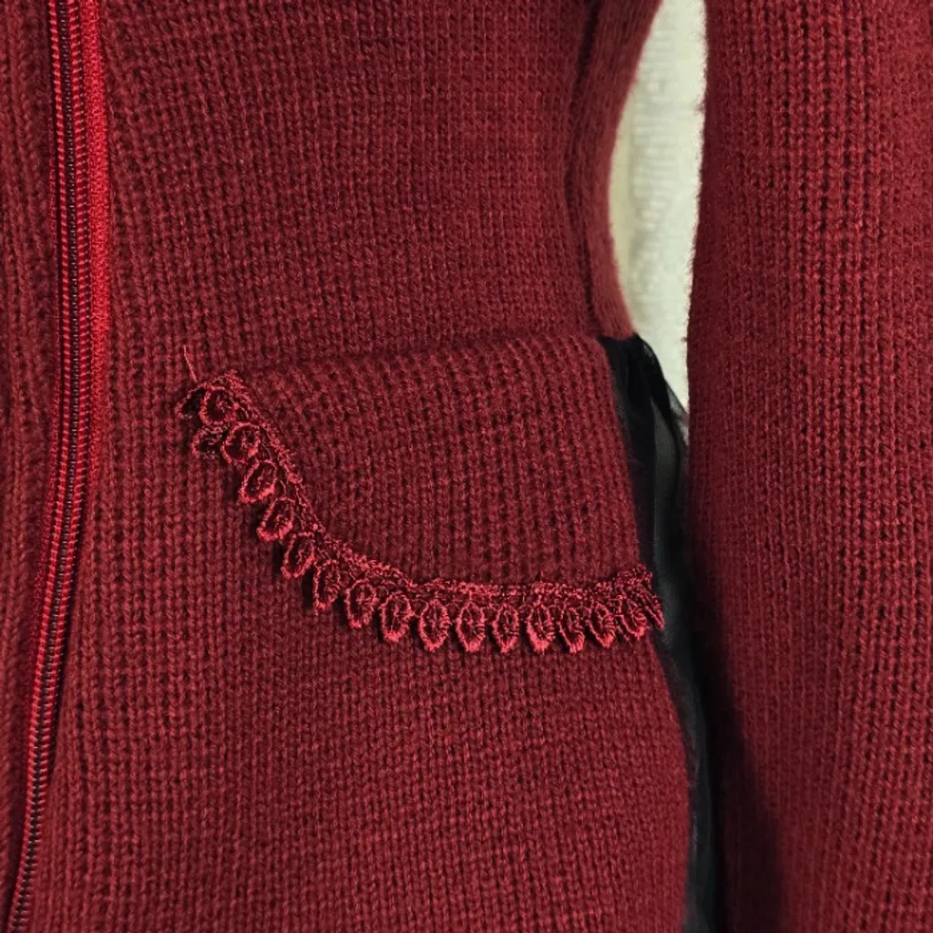 Casaco vermelho tricot