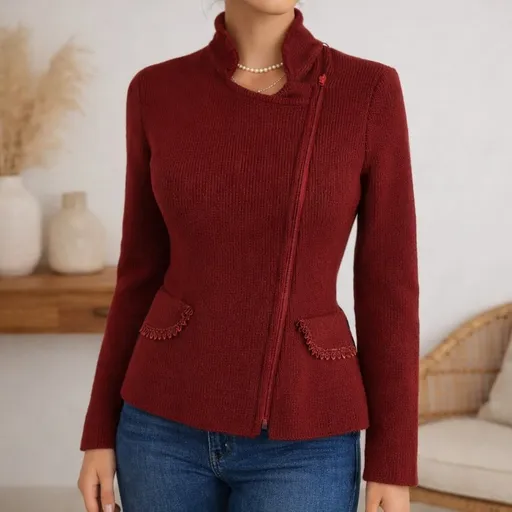 Casaco vermelho tricot