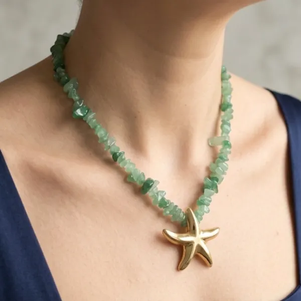 Colar quartzo verde mermaidcore