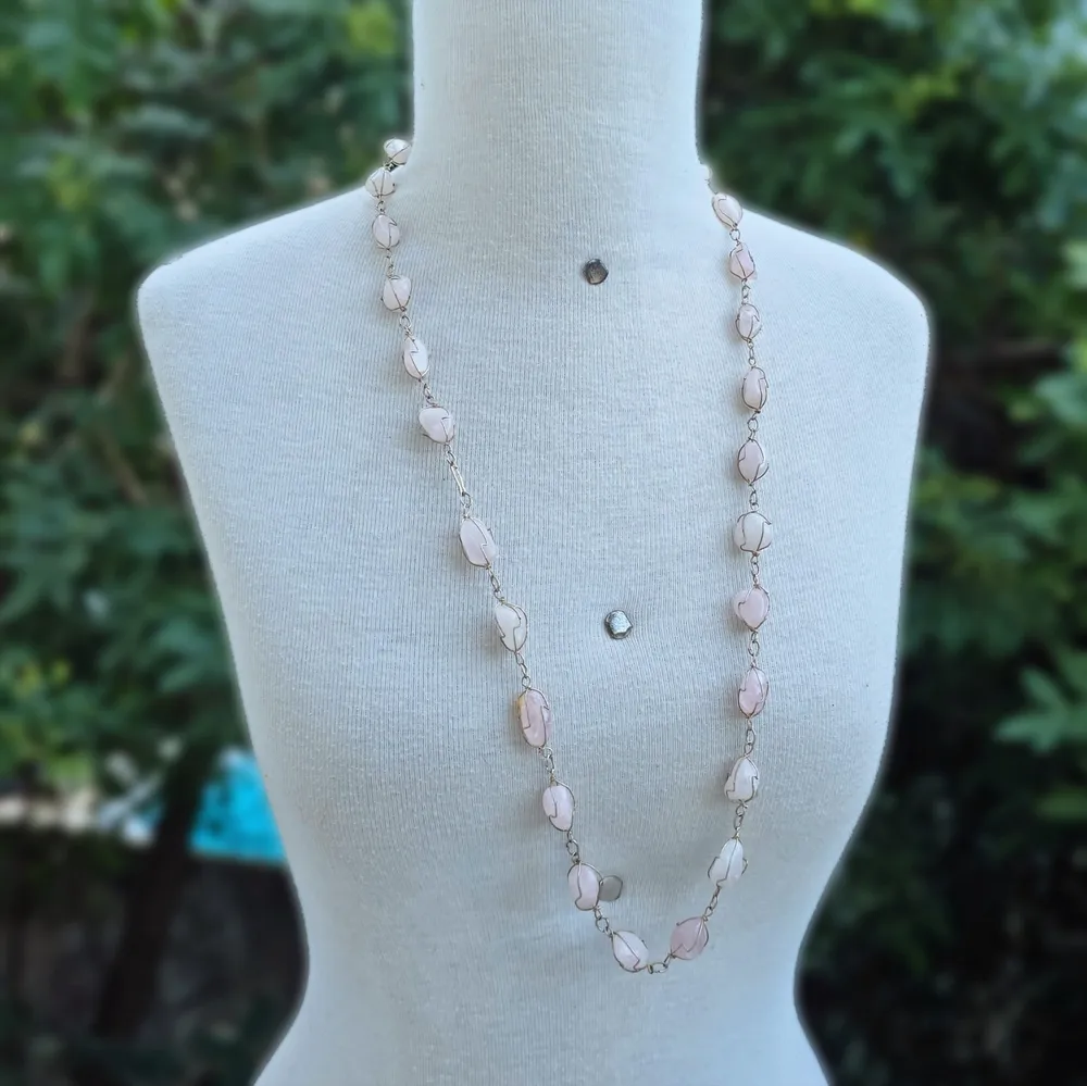 Maxi colar quartzo rosa