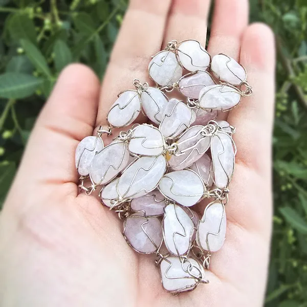 Maxi colar quartzo rosa