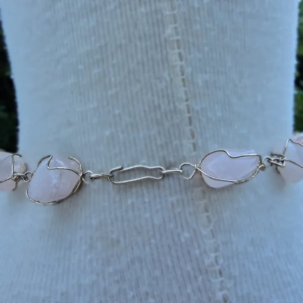 Maxi colar quartzo rosa