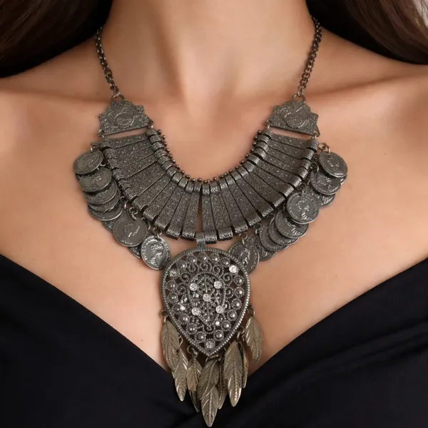 Maxi colar gypsy tribal vintage