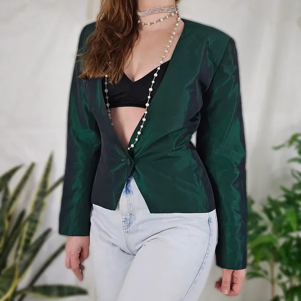 Blazer vintage tafetá