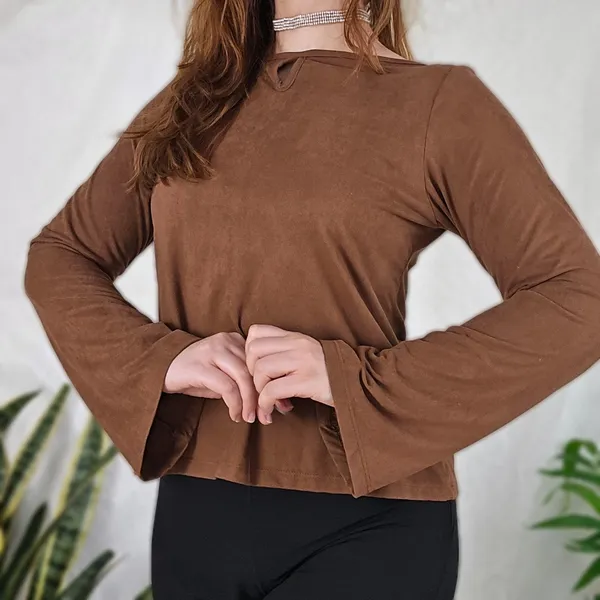 Blusa suede flare