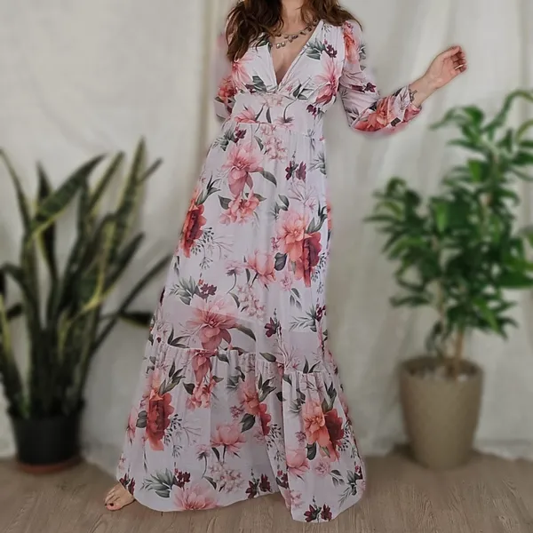 Vestido tule floral