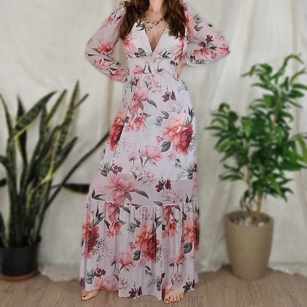 Vestido tule floral
