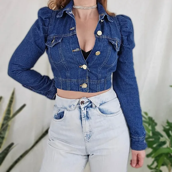 Jaqueta jeans cropped