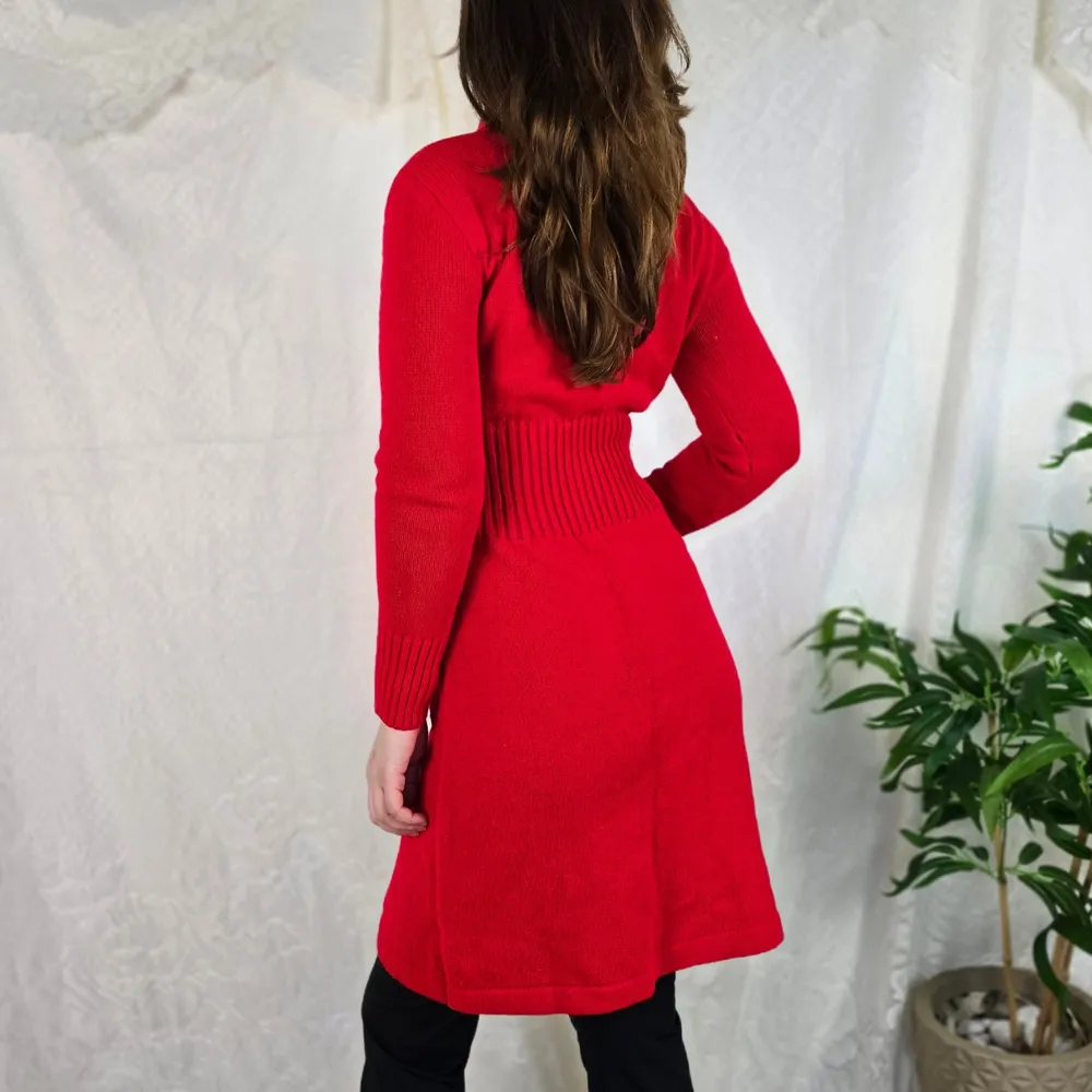 Casaco/vestido tricô vermelho