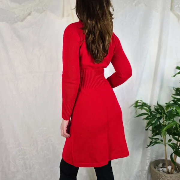Casaco/vestido tricô vermelho