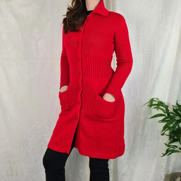Casaco/vestido tricô vermelho