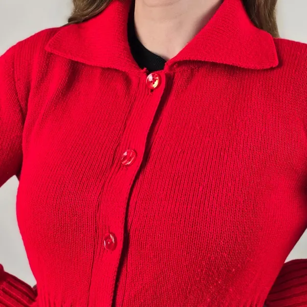 Casaco/vestido tricô vermelho