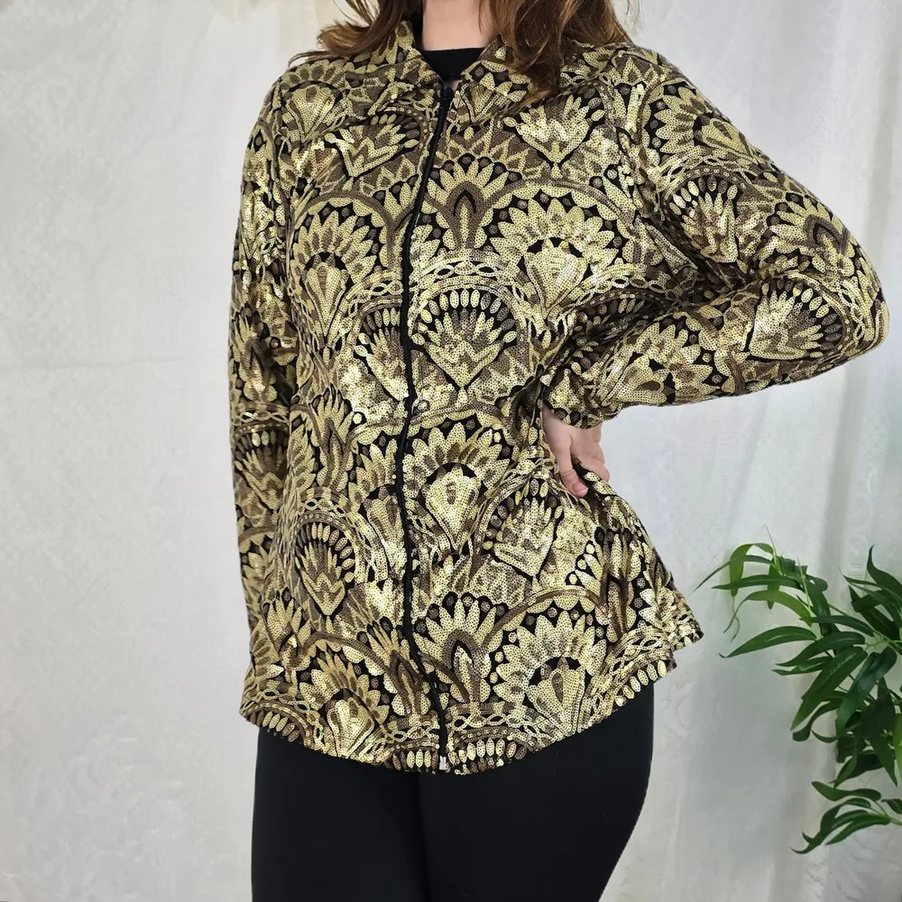 jaqueta bomber vintage paetês