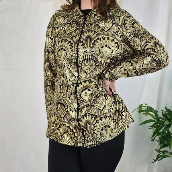 jaqueta bomber vintage paetês