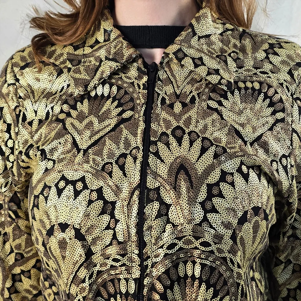 jaqueta bomber vintage paetês