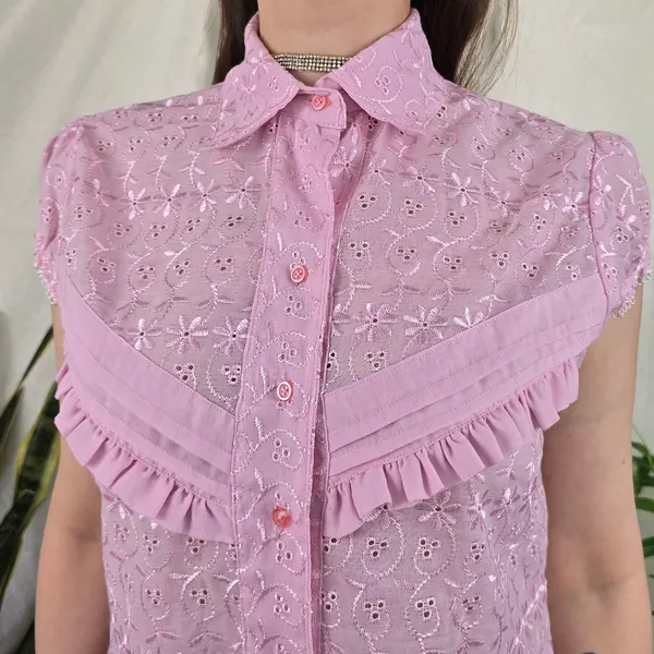 Camisa vintage laise rosa