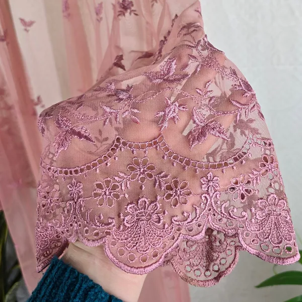 Kimono tule bordado
