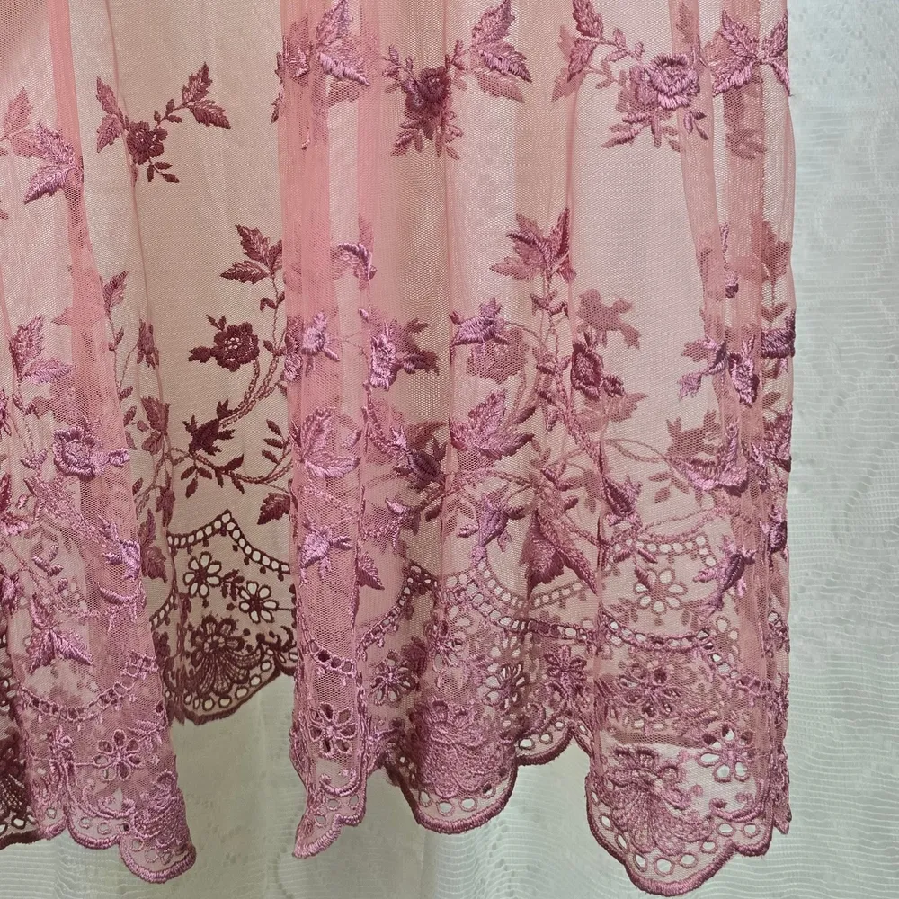 Kimono tule bordado