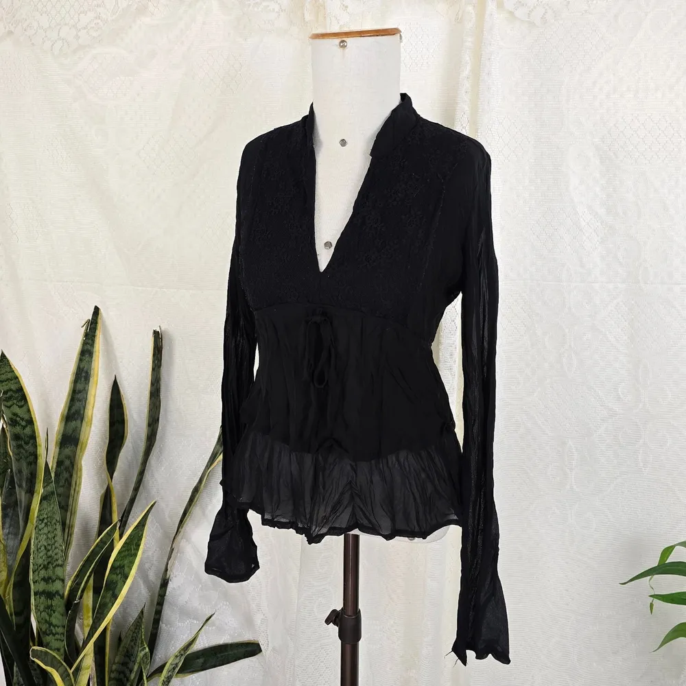 Blusa preta gótica y2k