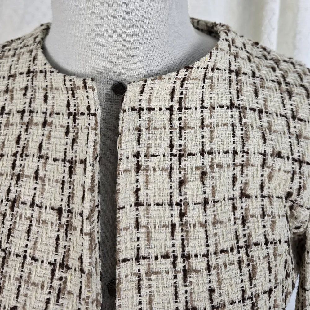 Casaco cropped tweed