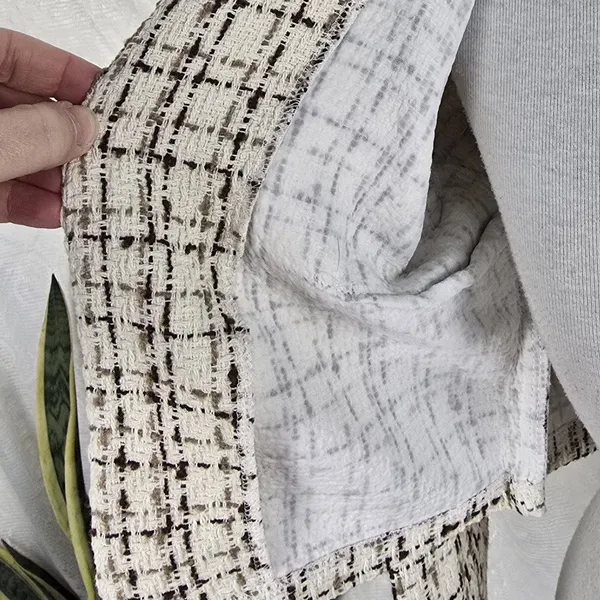 Casaco cropped tweed