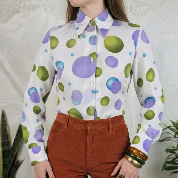 Camisa vintage 70s colorida