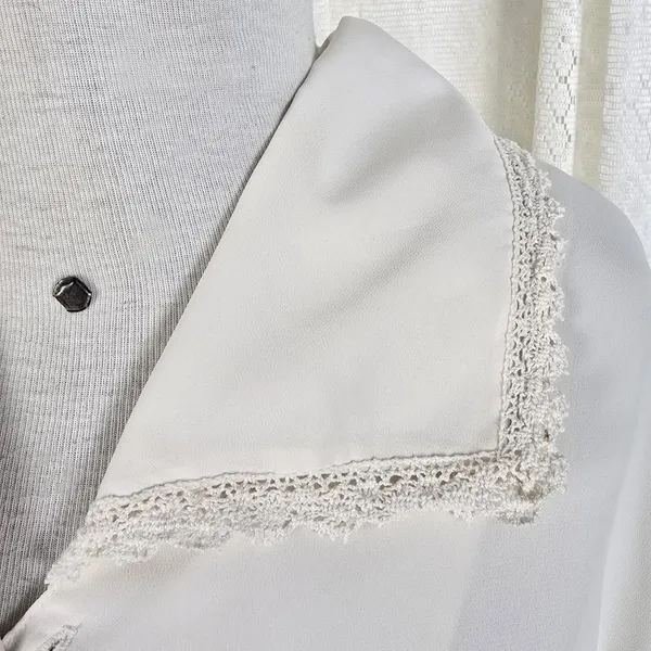 Blusa vintage 80s crepe pérolas