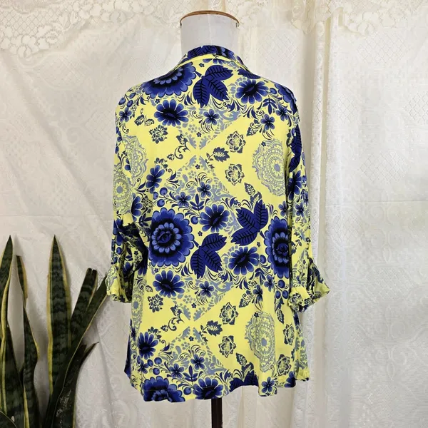 Kimono floral azul
