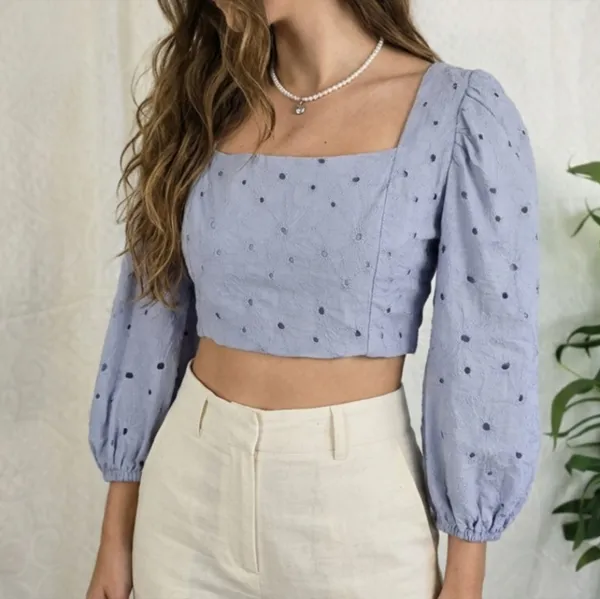 Cropped azul laise
