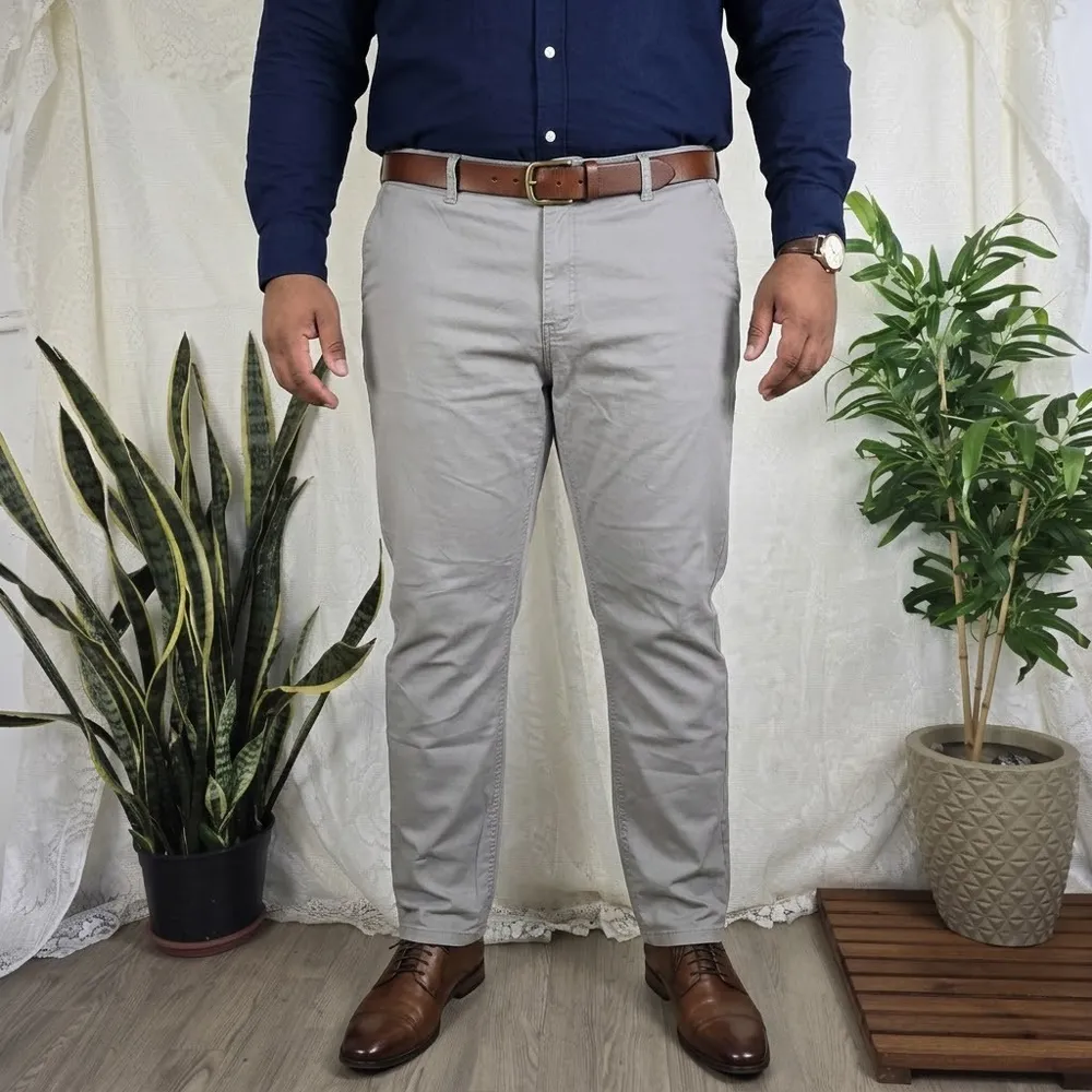 Calça Masc Sarja Cinza Marfinno
