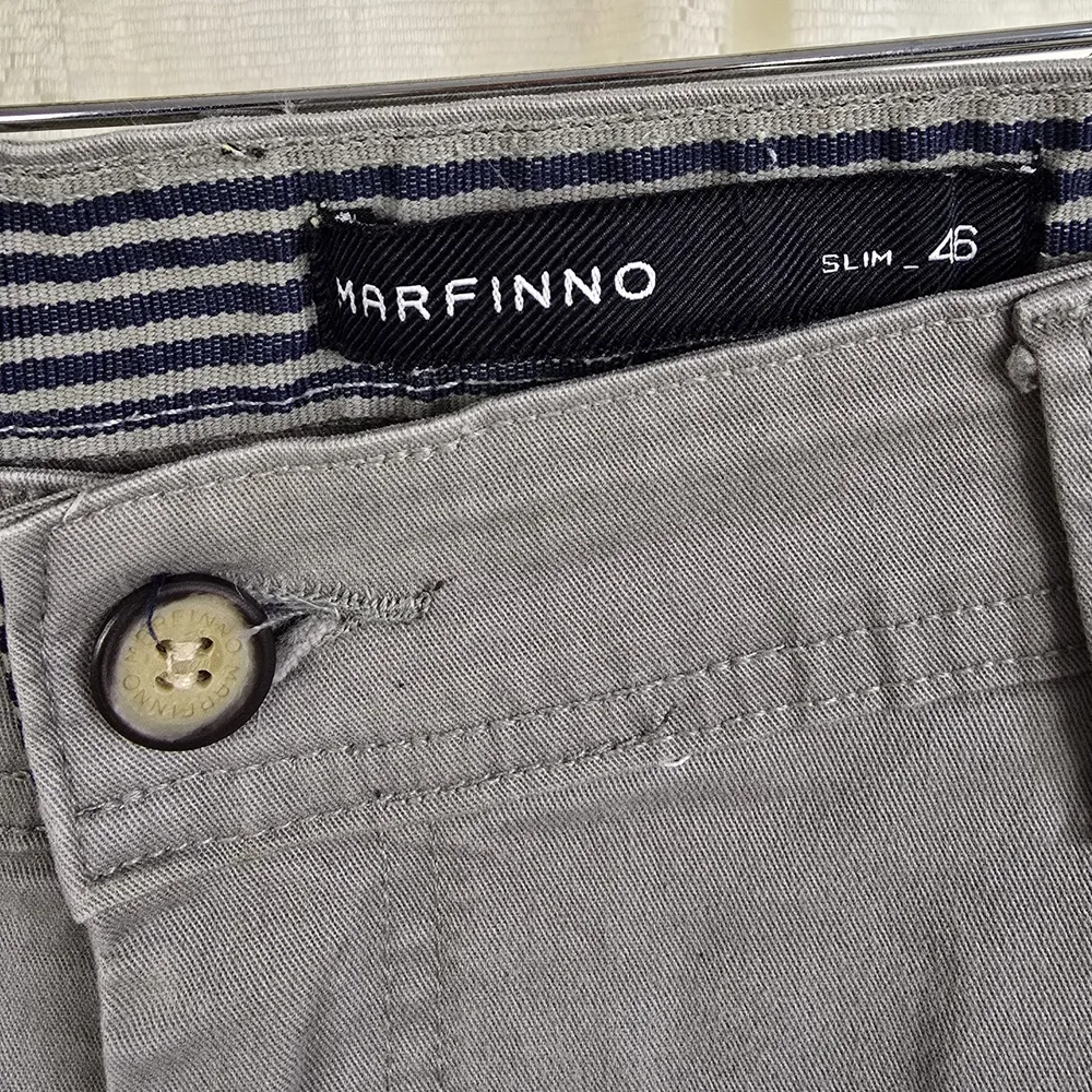 Calça Masc Sarja Cinza Marfinno