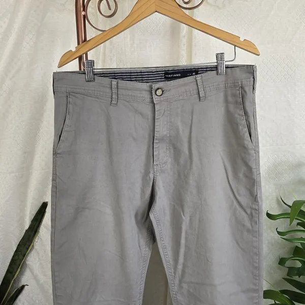 Calça Masc Sarja Cinza Marfinno