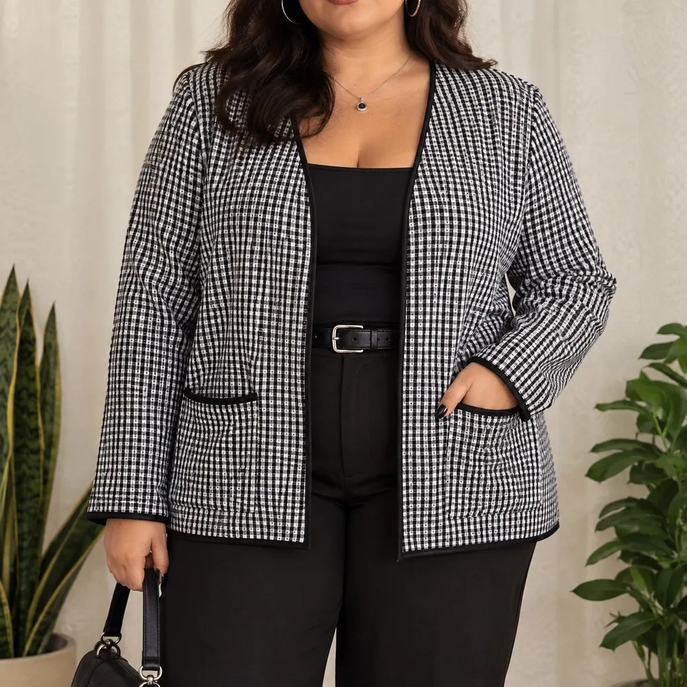 Cardigan xadrez vichy