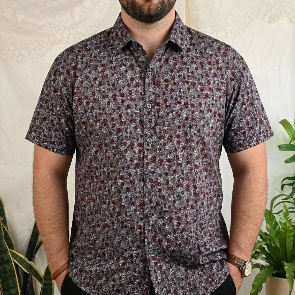 Camisa floral algodão