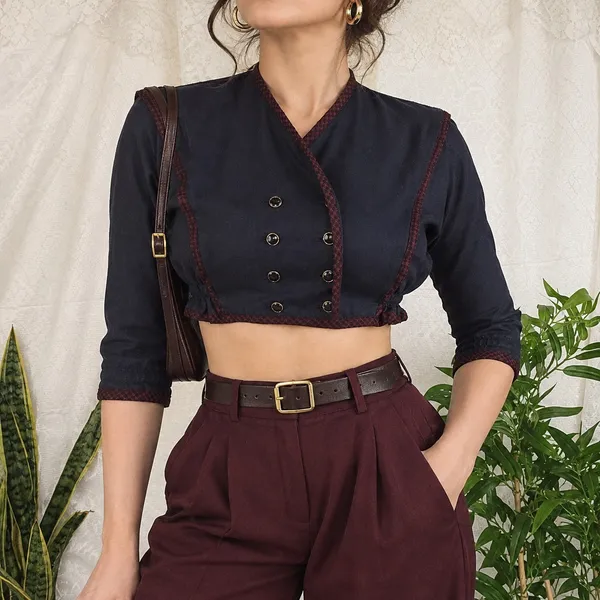 Blusa cropped vintage 80