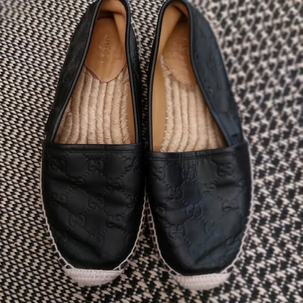 gucci espadrille couro