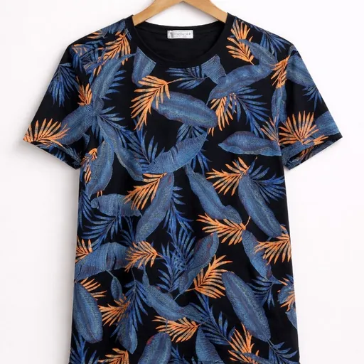 Camiseta masculina folhas