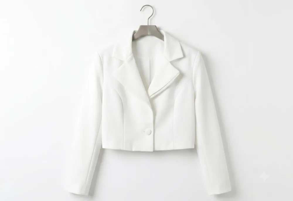 Blazer cropped branco
