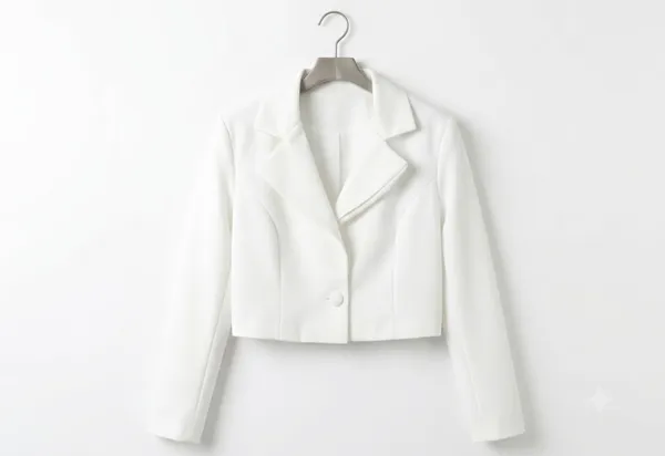Blazer cropped branco
