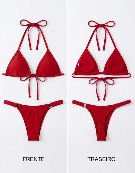 Biquini de fita vermelho
