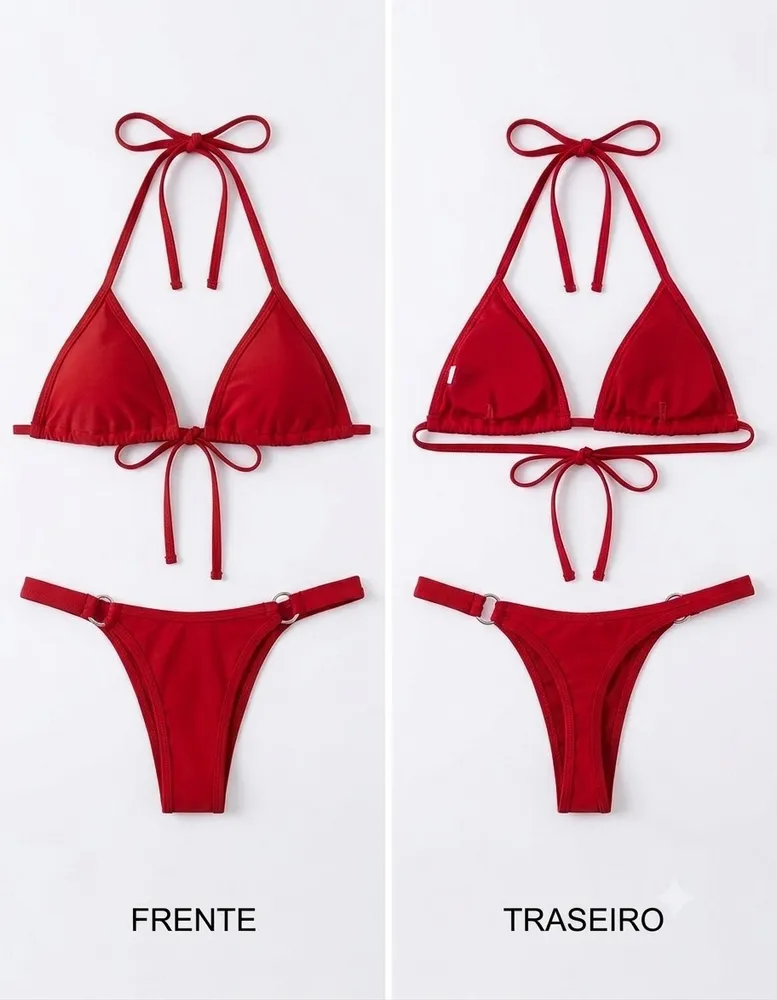 Biquini de fita vermelho