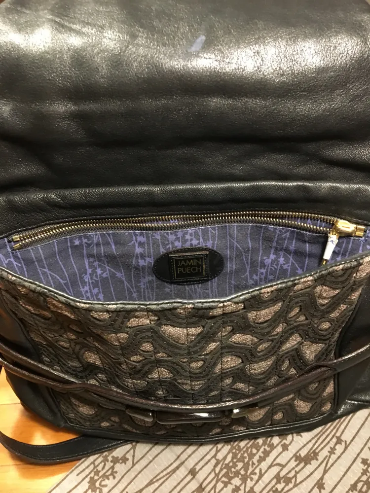 Bolsa couro Jamin Puech, francesa, usada 1 x, linda!