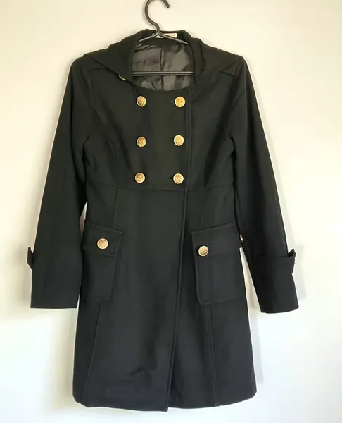 Sobretudo Estilo Militar Japonês em Lã - P