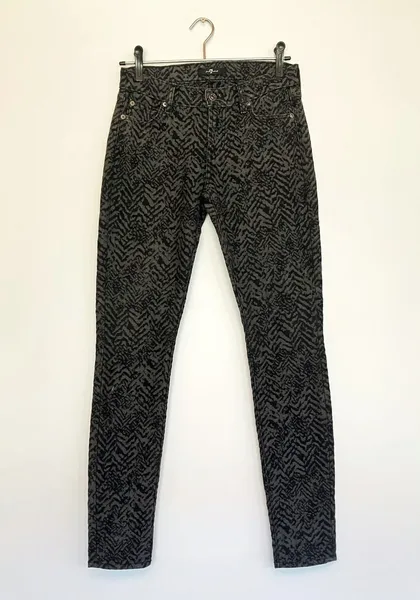 Calça Skinny 7 For All Mankind Jacquard Preta - 36