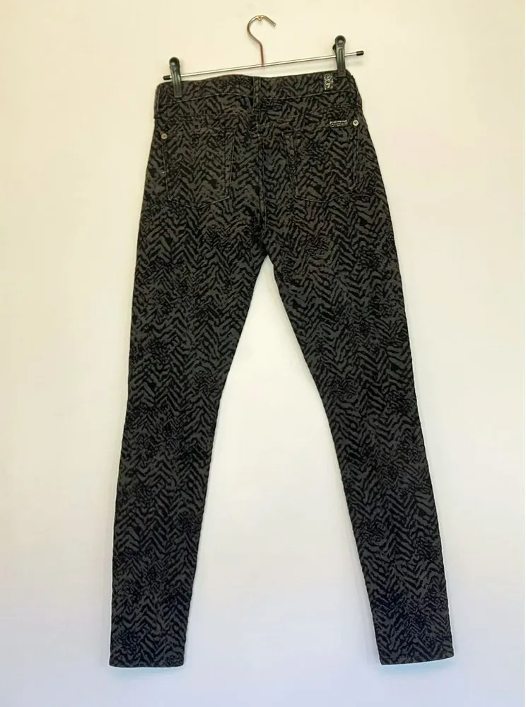 Calça Skinny 7 For All Mankind Jacquard Preta - 36