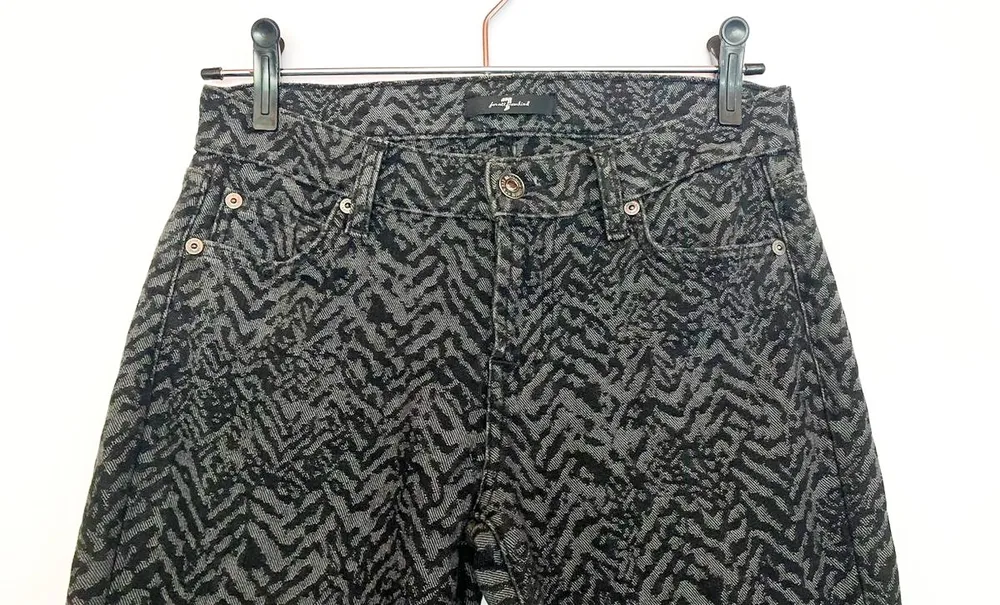 Calça Skinny 7 For All Mankind Jacquard Preta - 36