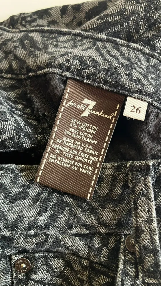 Calça Skinny 7 For All Mankind Jacquard Preta - 36