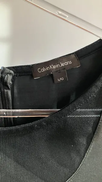 Vestido Calvin Klein Faux Leather - Tam G